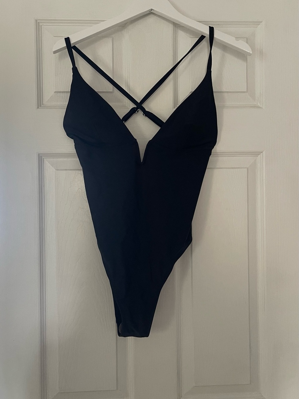 Cupshe Black Crisscross V-Neck Bodysuit NWT